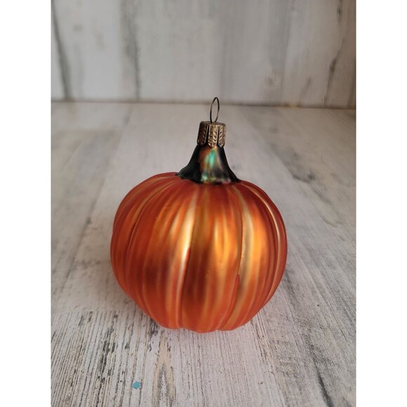 Blown glass Pumpkin Germany ornament Xmas Halloween - Picture 1 of 5